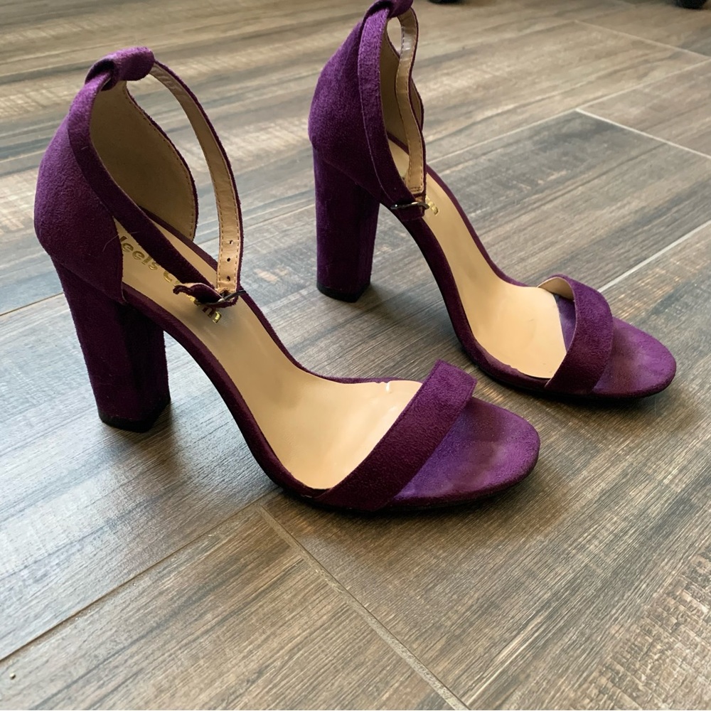 Purple Ankle Strap High Heels